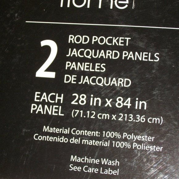 DREAM HOME NWT Gold Jacquard Rod Pocket Curtains Drapes 2 Panels 28" x 84" each - Picture 6 of 8